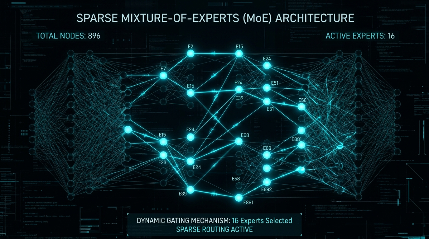 Sparse Mixture of Experts Architecture Kimi K3 896 nodes